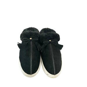 Kate Spade New York Womens Faux Fur Slip-On Sneakers Black Size 8